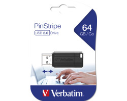 Verbatim USB2.0 PinStripe 64GB, crni