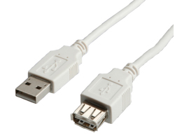 Roline VALUE USB2.0 kabel TIP A-A M/F, 1.8m, bijeli (produžni)