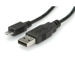 Roline USB2.0 kabel TIP A(M) na Micro B(M), 0.8m, crni