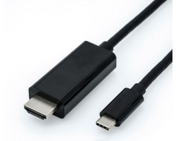 Roline USB-C - HDMI kabel, M/M, 1.0m, crni