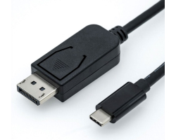 Roline USB-C - DisplayPort kabel, M/M, 1.0m, crni