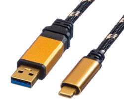 Roline GOLD USB3.1 Gen2 kabel TIP A-C M/M, 1.0m, crno/zlatni