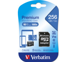 Verbatim memorijska kartica Premium Micro SDXC Secure Digital 256GB Class 10 + adapter
