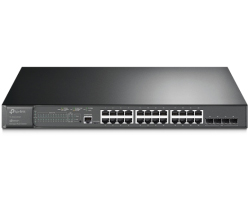 TP-Link Omada JetStream 28-port Gigabit L2+ upravljiv PoE+ preklopnik (Switch), 24&times;10/100/1000M RJ45 ports, 4&times;Gbit SFP, RJ45/Micro-USB Console port, 1U 19" rack mount (384W)