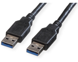Roline USB3.2 Gen 1 kabel, TIP A-A M/M, 3.0m, crni