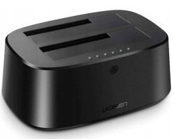 UGREEN Docking stanica 2&times;2.5"/3.5" SATA HDD, funkcija kloniranja, USB 3.0
