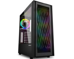 Sharkoon RGB WAVE Midi Tower ATX kući&scaron;te bez napajanja, prednji/stražnji RGB ventilatori 4&times;120mm,Type-C (USB 3.2 Gen 2)x1,USB 3.0x2, crno