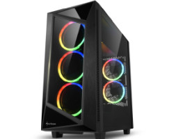 Sharkoon REV200 Midi Tower ATX kući&scaron;te bez napajanja, prozirna bočna stranica, prednji/stražnji RGB ventilatori 5&times;120mm, crno