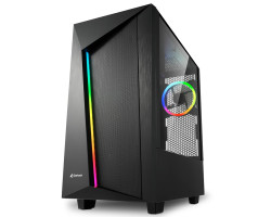 Sharkoon REV100 Midi-Tower ATX kući&scaron;te bez napajanja, prozirna bočna stranica, prednji/stražnji RGB ventilator 2&times;120mm, crno 