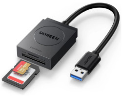 UGREEN čitač memorijskih kartica USB 3.0, TF/SD, 15cm, crni