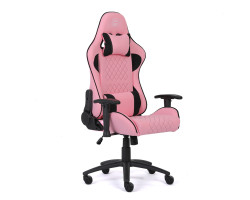 Bit Force KHAN F-2D igraća stolica s potpornim jastučićima, tkanina, 2D naslon za ruke, nosivost 150kg, rozo/crna