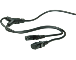 Roline VALUE Y-naponski kabel 2&times;IEC320 C13, 2.0m, crni